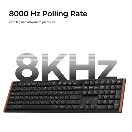 Keychron k5 ultra 8k wireless custom mechanical keyboard (zwart, us lay-out (qwerty), milk pom banana, 100%, rgb leds, lsa double-shot pbt, usb-c | 2.4 ghz | bluetooth 5.2)