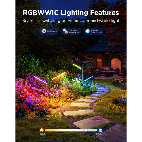 Govee Luci da giardino per esterni Illuminazione da giardino intelligente Materia RGBWW 2 pezzi
