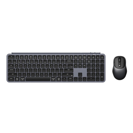 Set desktop combinato wireless tastiera Keychron b6 pro e mouse bm24 (grigio, layout USA (Qwerty), interruttori a forbice, 100%, 100 - 2400 dpi, copritasti ABS, USB Bluetooth da 2,4 GHz)