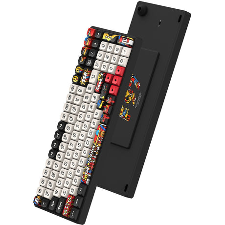 Tastiera meccanica wireless Iqunix f97 graffiti diary (nera, layout americano (qwerty), rosso ciliegia mx, 96%, LED rgb, sostituibile a caldo, pbt, 2,4 ghz | bluetooth 5.1 | usb-c)