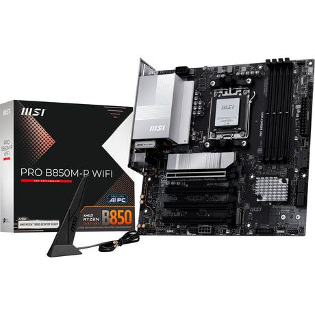 Scheda madre MSI Pro B850M-P WiFi Socket AM5 (nero argento, RAID, 5GB-LAN, WiFi 7, BT, audio, µATX)