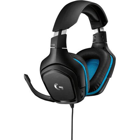 Logitech G432 Cuffie da gioco over-ear cablate con audio surround 7.1 (Nero Blu, PC, Playstation 4, Playstation 5, Xbox One, Xbox Series X|S, Nintendo Switch)