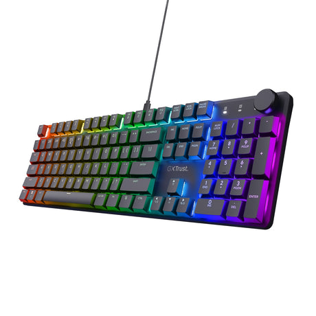 Tastiera da gioco meccanica Trust GXT 866 Torix (nera, layout USA (QWERTY), Huano Red, 100%, RGB)