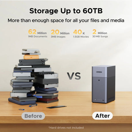 Ugreen nasync dh2300 (grigio, 1GBE, HDMI, USB)