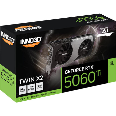 Inno3d n506t2-16d7-191073n geforce rtx 5060 ti twin x2 16 GB, 16 GB, GDDR7, 128 bit, 448 GB s, PCIe5