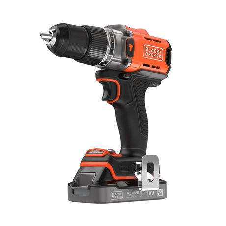 Trapano avvitatore Black+decker 18v 2.0ah (nero arancione, batteria e caricabatterie inclusi.)