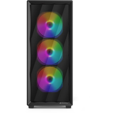 Custodia midi tower Sharkoon vk4 rainbow (nera | 2x usb-a | rgb | vetro temperato)