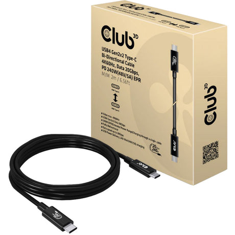Cavo bidirezionale Club 3D USB4-C Gen2x2 (nero, 2 metri)