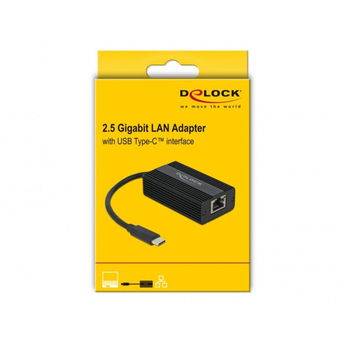 Delock Adattatore LAN USB-C maschio > 2,5 gigabit (nero, 0,135 metri)