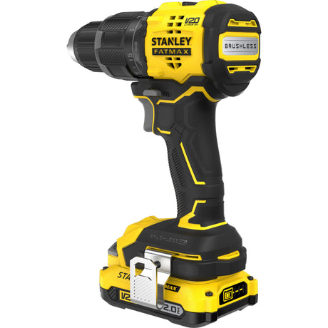 Trapano avvitatore a percussione Stanley Fatmax V20 18V (nero giallo, 2 batterie e caricabatterie inclusi, con custodia)