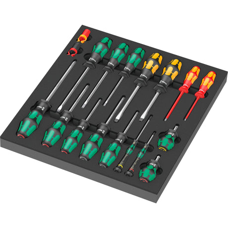 Wera 9710 inserto in schiuma con set di cacciaviti 1, 18 pezzi - 05150101001