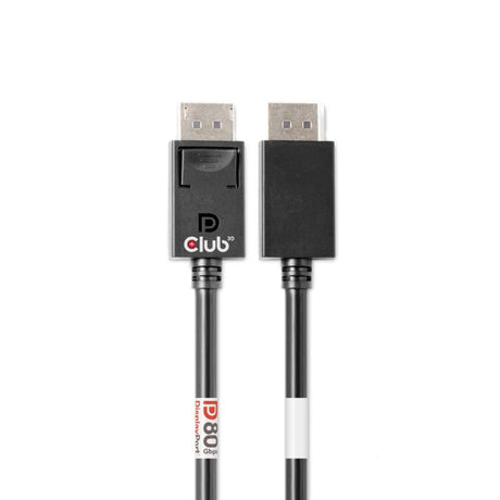 Cavo certificato Club 3D DisplayPort 2.1 Vesa DP80 maschio-maschio (nero, 1,6 metri, 8K 240Hz, 10K 60Hz, 80Gbps)