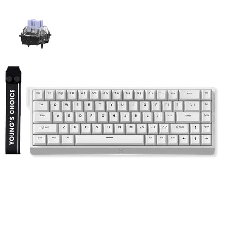 Tastiera da gioco Mchose ace 68 con interruttore magnetico effetto hall (bianca, layout us (qwerty), ktek magnetic max, 65%, rgb, hot swap, usb-c, sensore effetto hall)