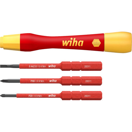 Set di cacciaviti fini Wiha picofinish slimvario electric (rosso giallo, 4 pezzi con punte slim)