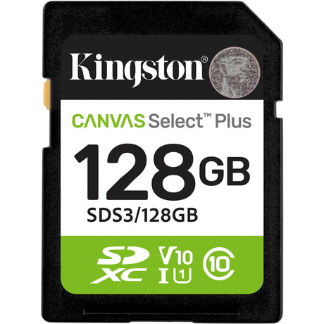 Scheda di memoria SDXC Kingston Canvas Select Plus da 128 GB (UHS-I U1, Classe 10, V10)