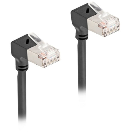 Delock Cavo di rete RJ45 cat.6a s ftp slim 90° verso il basso angolato verso il basso Cavo da 3 m (nero)