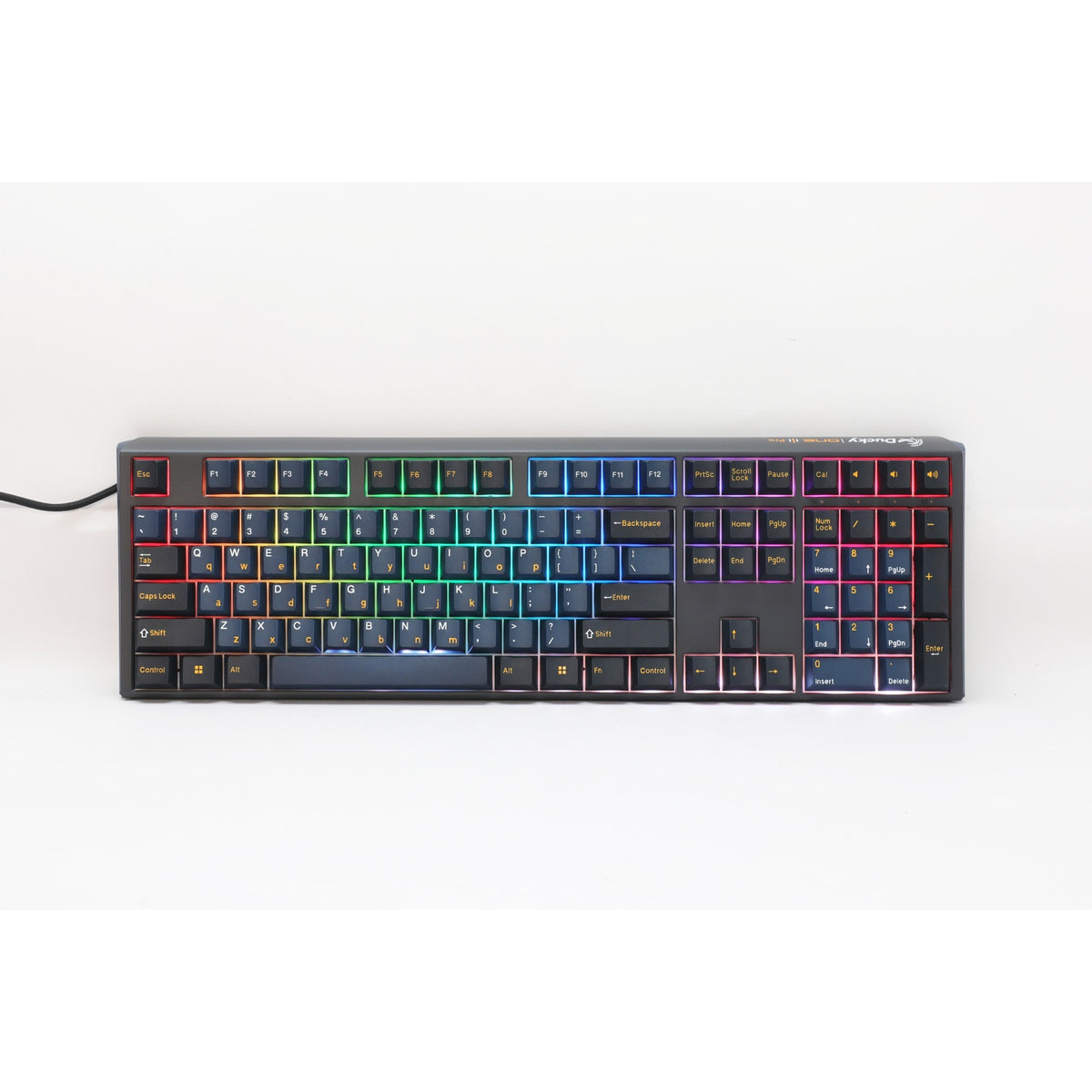 Ducky one 3 pro, tastiera da gioco (nera, layout americano, cherry mx2a speed silver, led rgb, double-shot pbt, meccanica quack, hot swap)