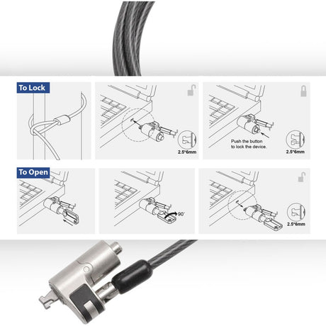 Lucchetto per laptop act ac9030 grigio 2000 mm