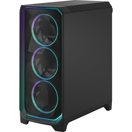 Design frattale alloggiamento meshify 3 ambient pro rgb midi tower (nero | 2x usb-a | 1x usb-c | rgb | vetro temperato)