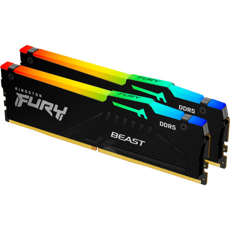 Kingston Fury Beast RGB 32 GB DDR5-6000 (2x 16 GB) RAM (nero, KF560C30bbeak2-32, XMP 3.0, Expo 1.1)