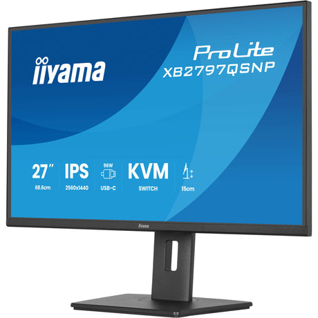 Monitor Iiyama prolite xb2797qsnp-b1 27 (nero, HDMI, porta display, 2x USB-A, 2x USB-C, RJ-45)