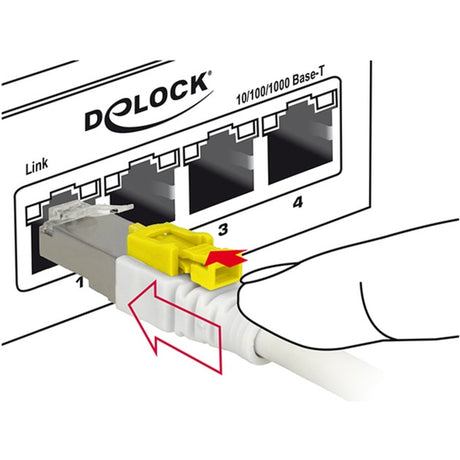 Delock cavo patch rj-45 sicuro con cat.6a (bianco, 85332, 2 metri)