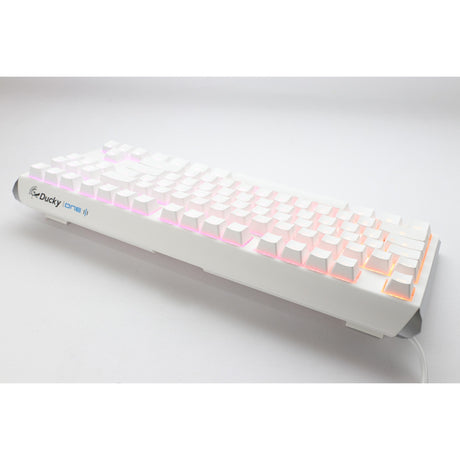 Ducky one 3 classica tastiera meccanica tkl rgb bianca pura (bianca, layout us (qwerty), rosso ciliegia mx, 80% (tkl), LED rgb, pbt double-shot, sostituibile a caldo, meccanica quack)