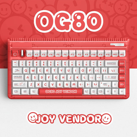 Tastiera meccanica wireless Iqunix og80 joy seller (rossa, layout us (qwerty), iqunix moonstone, 80% (tkl), LED rgb, sostituibile a caldo, pbt, 2,4 ghz | bluetooth 5.1 | usb-c)