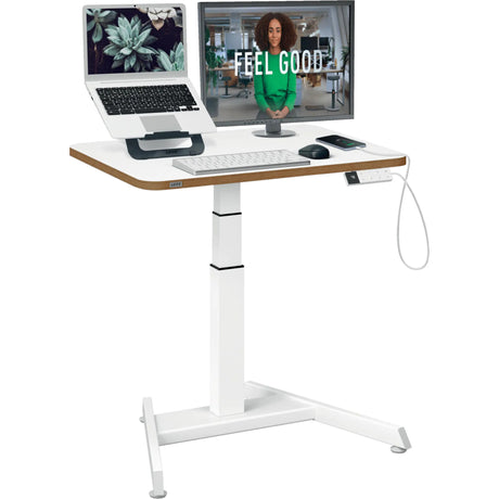 Scrivania Leitz ergo sit-stand elettrica - regolabile in altezza - scrivania piccola - con funzione memory - 80 x 60 cm - bianco