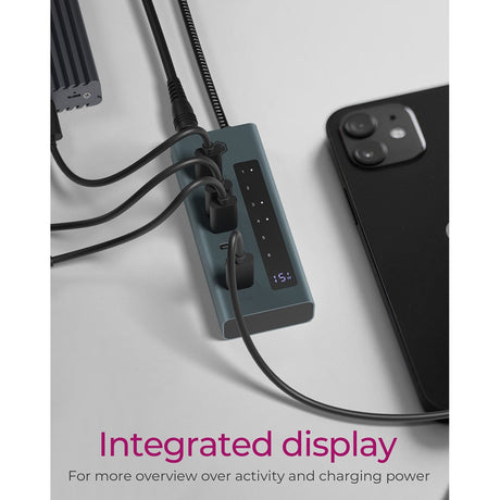 Icy box Hub USB USB-C 3.2 gen 2 a 7 porte (blu-grigio)