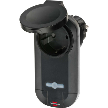 Set interruttore wireless Brennerstuhl RC CE1 0201, 2 prese wireless (da esterno IP44, con trasmettitore portatile e maggiore protezione da contatto) nero