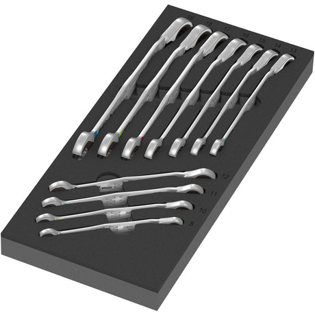 Inserto in schiuma Wera 9733 con set di interruttori jolly 6001 1, chiave da 11 pezzi (nero grigio)