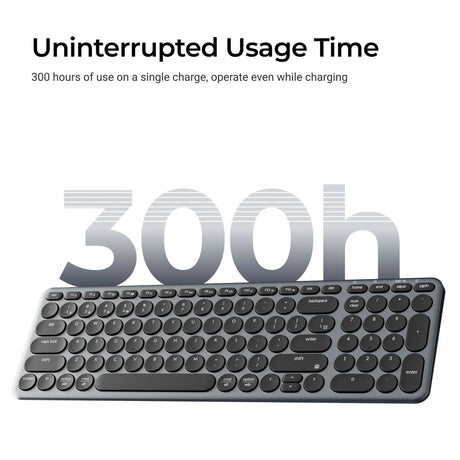 Tastiera Keychron b4 pro-k1 (grigia, layout USA (QWERTY), interruttori a forbice, 96%, copritasti in ABS, 2,4 GHz | Bluetooth | USB)