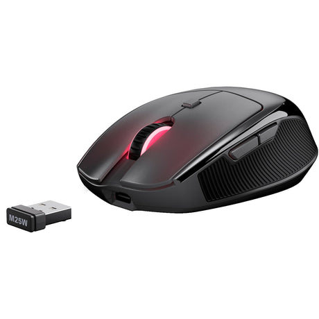Mouse Sharkoon officepal m25w (nero, 400 - 4000 dpi, rgb, usb 2,4 ghz)