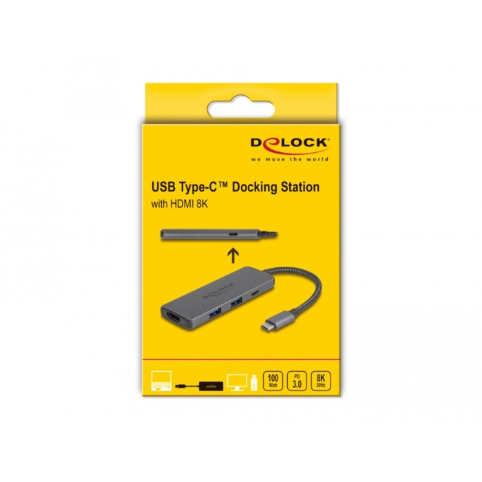 Delock Docking station USB Type-C 8k (grigio scuro, HDMI, USB, PD 3.0 100 W)