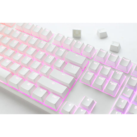 Ducky one 3 classica tastiera meccanica rgb bianca pura (bianca, layout us (qwerty), cherry mx speed silver, 100%, led rgb, double-shot pbt, hot-swapable, meccanica quack)