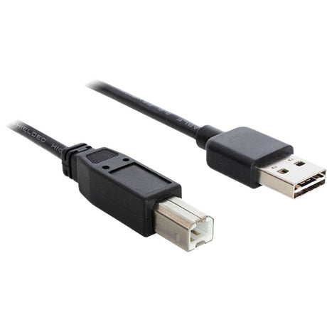 Delock cavo easy-usb-a 2.0 maschio > cavo usb-b 2.0 maschio (nero, 3 metri)