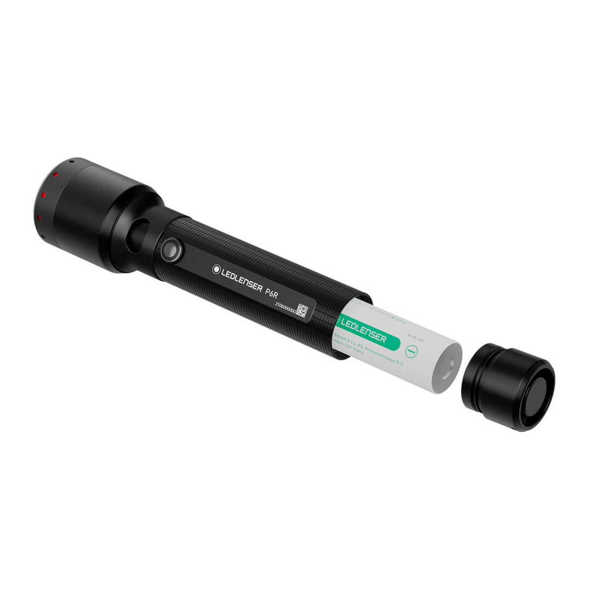 Torcia Ledlenser p6r (nera, 1200 lm, 6000-7500k)