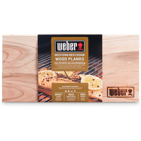 Assi di legno di cedro rosso occidentale Weber - legno aromatico piccolo (2 pezzi, 15 x 30 cm)