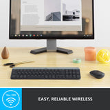 Set desktop wireless sottile Logitech mk470 (nero, layout internazionale USA (qwerty), interruttori a forbice, 100%, 1000 dpi)