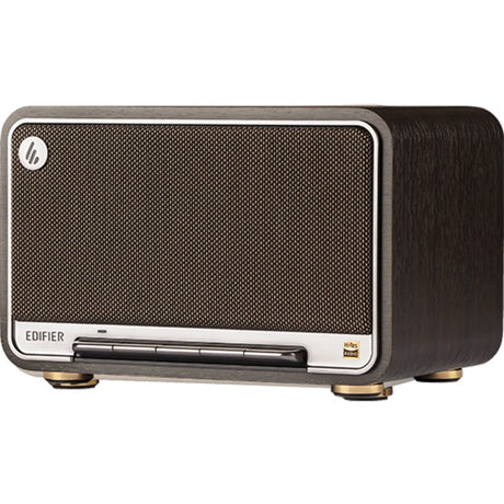 Altoparlante da tavolo wireless Edifier d32 (marrone scuro argento, Bluetooth, Wi-Fi (Apple Airplay), USB-C, AUX)