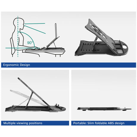 Supporto per laptop Act Connectivity, pieghevole, regolabile in altezza in 7 posizioni