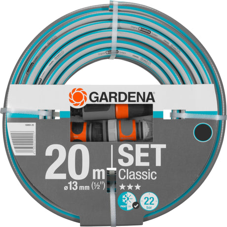 Tubo classico Gardena 13 mm (1 2 ), con accessori (turchese grigio, 18008-20, 20 m)