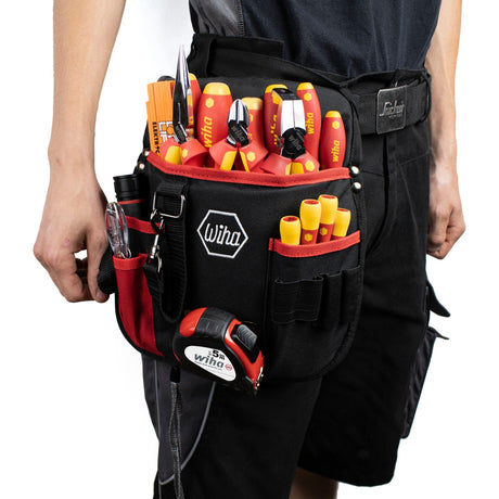 Wiha Set di attrezzi per elettricisti Set di attrezzi (rosso giallo, assortiti, 18 pezzi incl. marsupio)