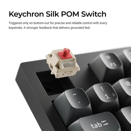 Tastiera meccanica personalizzata wireless Keychron v5 ultra 8K (nera, layout americano (qwerty), pompon in seta marrone, 96%, rgb, hot swap, 2,4 ghz | bluetooth 5.3 | usb-c)