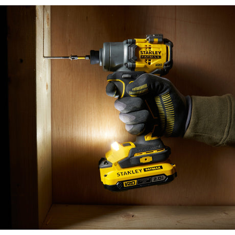 Avvitatore ad impulsi brushless Stanley v20 18v (giallo nero, custodia, 2 batterie e caricabatterie inclusi)