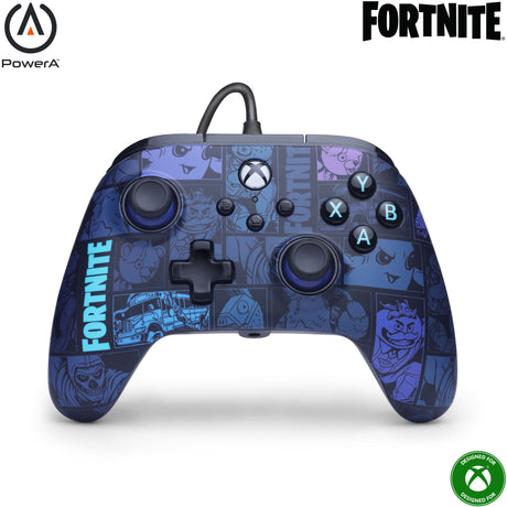Controller Powera Advantage con cavo per xbox serie x|s - fortnite: Victory Royale (blu scuro, xbox serie x|s, xbox one, PC)