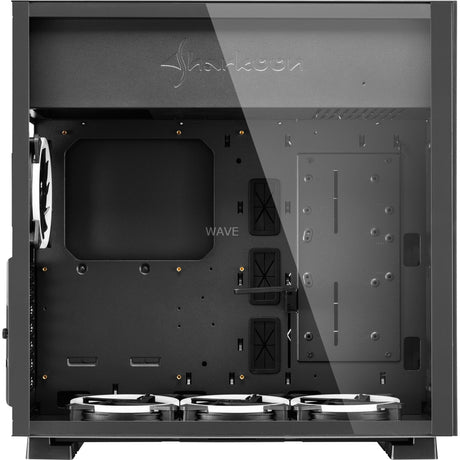 Custodia midi tower RGB Sharkoon in puro acciaio (nero | 2x USB-A | RGB | finestra)