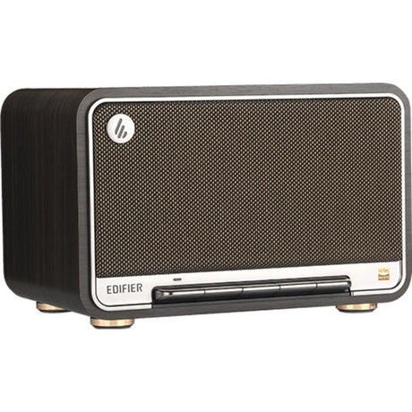 Altoparlante da tavolo wireless Edifier d32 (marrone scuro argento, Bluetooth, Wi-Fi (Apple Airplay), USB-C, AUX)