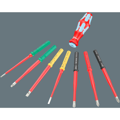 Wera kraftform kompakt vde acciaio inossidabile 17 extra sottile 1 trovautensili, cacciavite da 17 pezzi (rosso blu)
